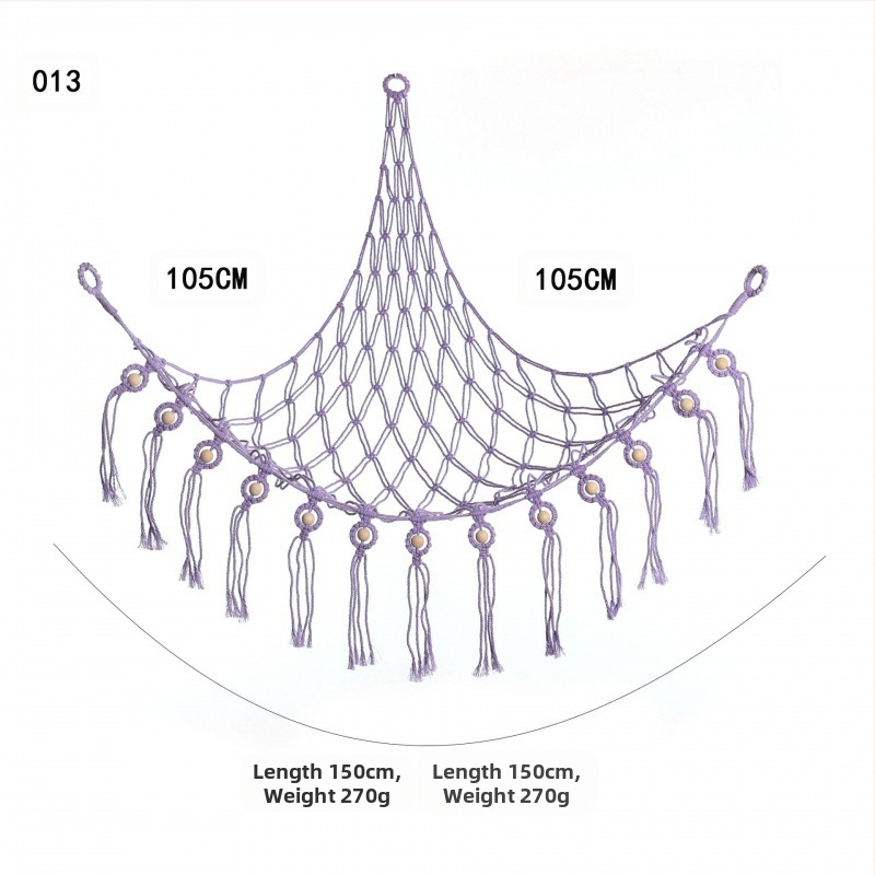 Мрежа за съхранение на кукли в ъгъла, триъгълна люлка, хамак, мрежа с джоб, ръчно тъкано памучно въже, декорация за стената
