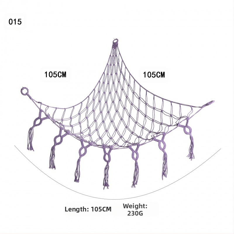 Мрежа за съхранение на кукли в ъгъла, триъгълна люлка, хамак, мрежа с джоб, ръчно тъкано памучно въже, декорация за стената