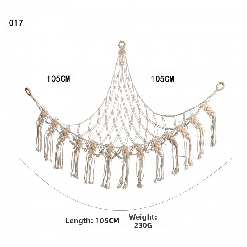 Мрежа за съхранение на кукли в ъгъла, триъгълна люлка, хамак, мрежа с джоб, ръчно тъкано памучно въже, декорация за стената