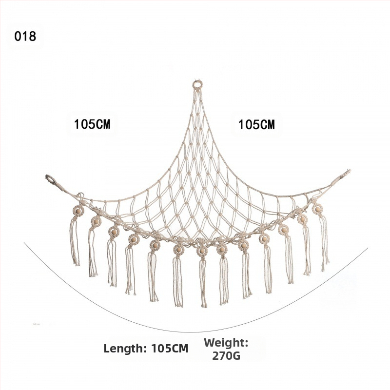 Мрежа за съхранение на кукли в ъгъла, триъгълна люлка, хамак, мрежа с джоб, ръчно тъкано памучно въже, декорация за стената