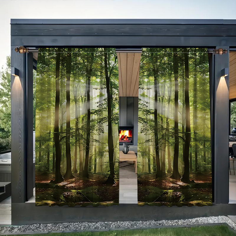 2 tk tehase otsekaubandusest piiriüleselt mitmevärviliste maastikuliste väliskardinate jaoks, kerge luksuslik tuul elutuppa, magamistuppa