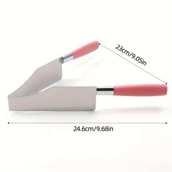 Gamyklos sandėlyje Nerūdijančio plieno torto skirtuvas Trikampis torto perkėlėjas Torto kirpimo mašina Torto daliklis