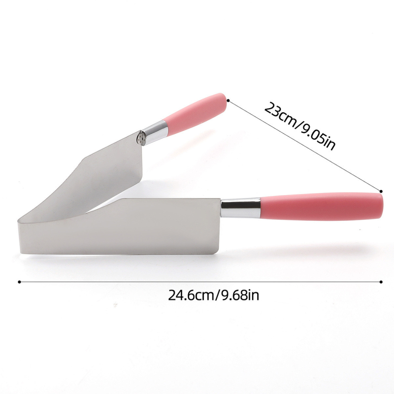 Gamyklos sandėlyje Nerūdijančio plieno torto skirtuvas Trikampis torto perkėlėjas Torto kirpimo mašina Torto daliklis