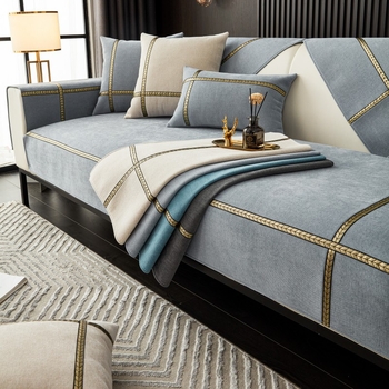 Универсална едноцветна възглавница за диван от шенил, модерна семпла, неплъзгаща се, калъфка за диван, кърпа на едро