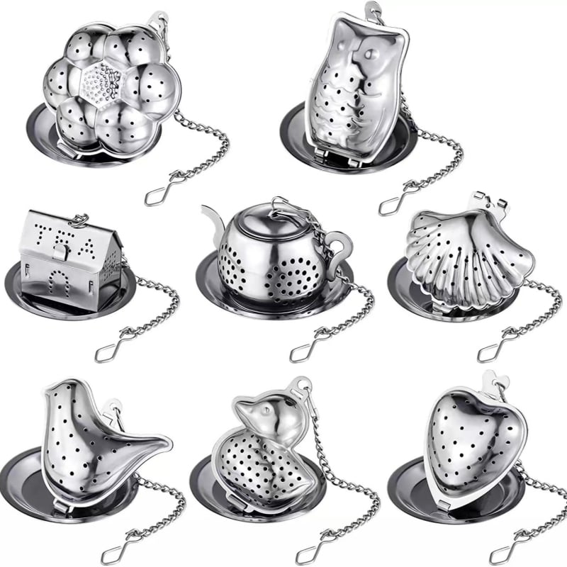 Lanț din oțel inoxidabil ceai scurgere bufniță ceainic mic casă pasăre rață coajă strecurătoare de ceai filtru de ceai creativ