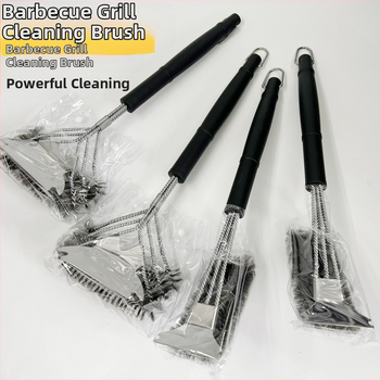 BBQ grila tīrīšanas birste, stiepļu birste, netīrumu noņemšanas grila tīkla tīrīšanas birste, stiepļu bumbiņu grila tīrīšanas rīks