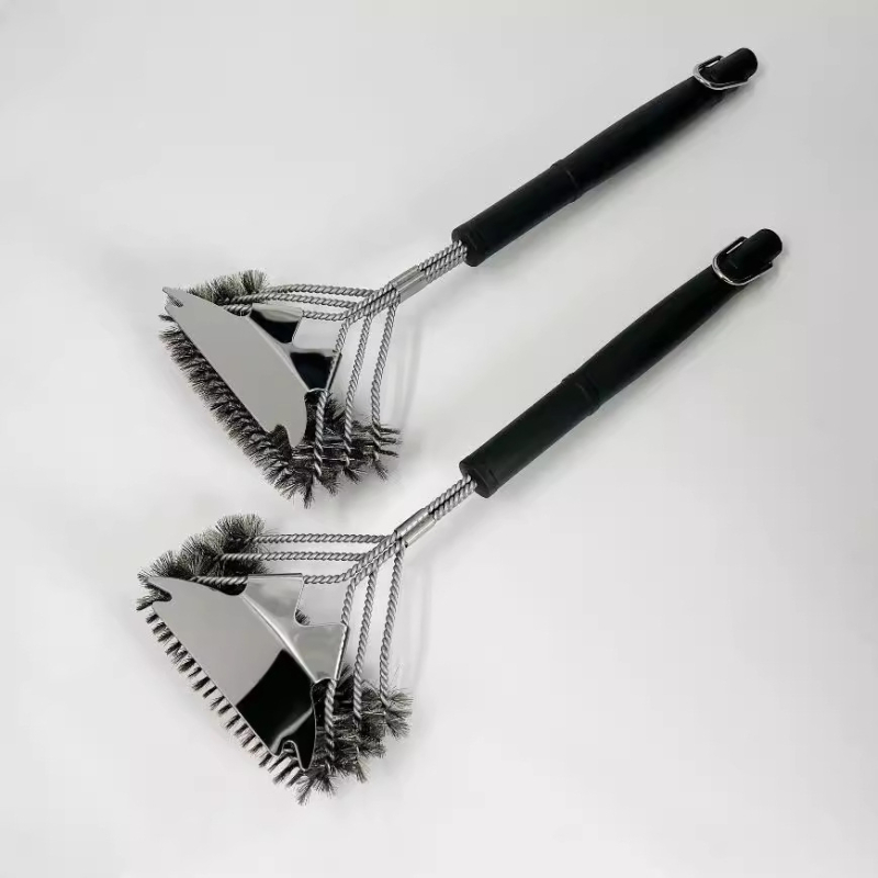 BBQ grila tīrīšanas birste, stiepļu birste, netīrumu noņemšanas grila tīkla tīrīšanas birste, stiepļu bumbiņu grila tīrīšanas rīks