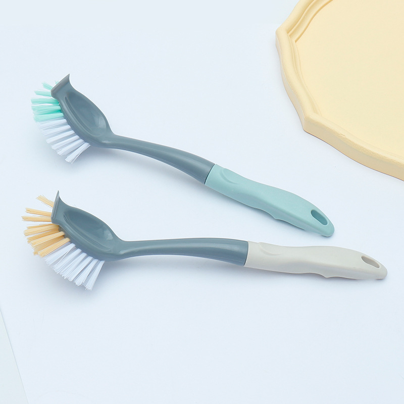 Пластмасова четка за тенджери с шпатула, четка за съдове, висяща незалепваща четка за тенджери с дълга дръжка, ... препоръчвам четка за почистване на котлони