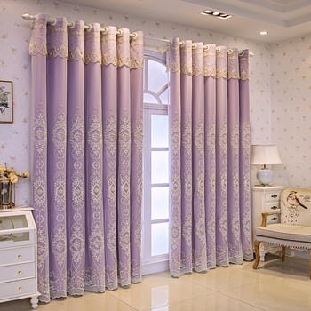 Paprastas europietiško stiliaus lengvas, prabangus siuvinėtas langų ekrano užuolaidos dvigubas sluoksnis integruotas naujo stiliaus svetainės miegamojo apdailos dvigubas sluoksnis šešėliavimo grindys