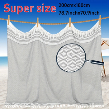 laos hiiglaslik kalkunist rannarätikutekk, eriti suur boheemlaslikus stiilis rannarätik, vannirätik 180x180