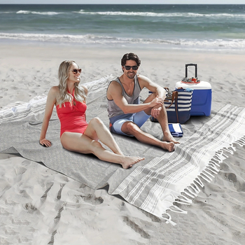 laos hiiglaslik kalkunist rannarätikutekk, eriti suur boheemlaslikus stiilis rannarätik, vannirätik 180x180