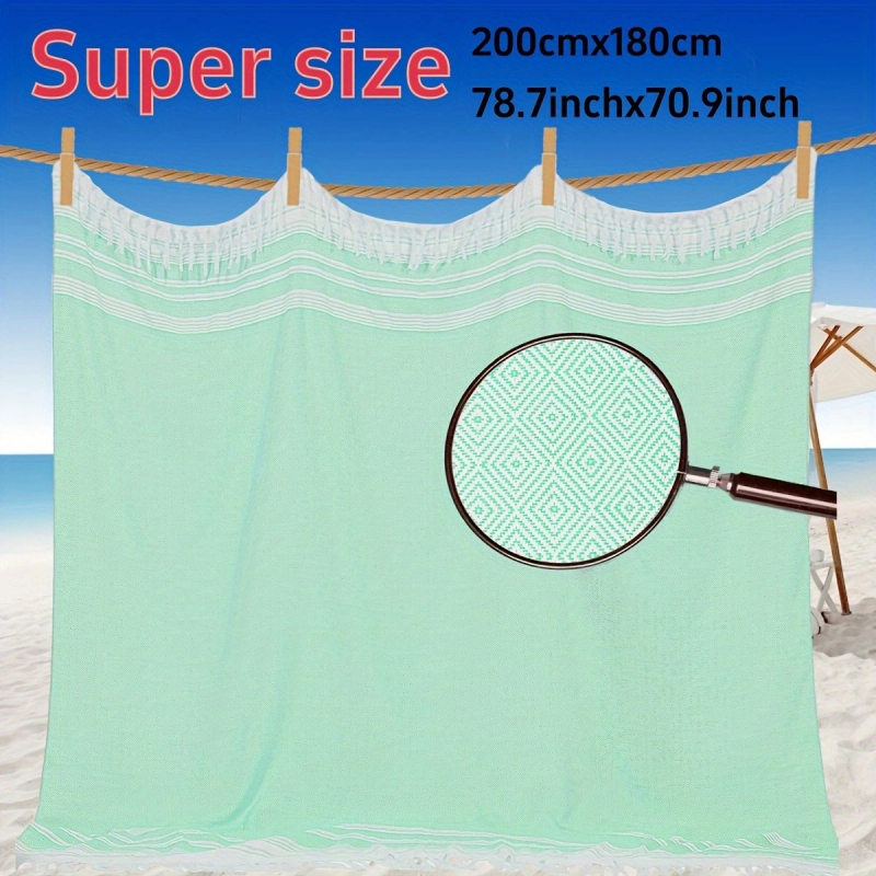 laos hiiglaslik kalkunist rannarätikutekk, eriti suur boheemlaslikus stiilis rannarätik, vannirätik 180x180