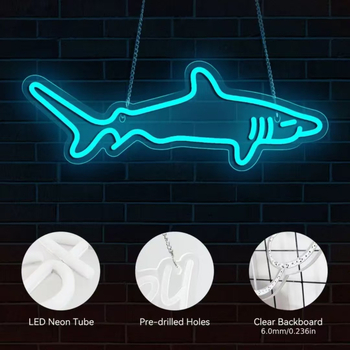 Vandenyno miegamojo povandeninis pasaulis, ryklys, banginis, mikrobas, LED pakabinamas interjero dekoravimas, miegamojo šviečianti šviesos plokštė, neoninė šviesa
