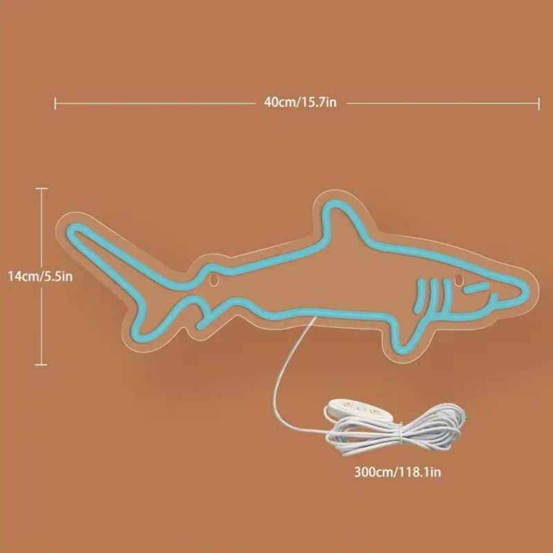 Vandenyno miegamojo povandeninis pasaulis, ryklys, banginis, mikrobas, LED pakabinamas interjero dekoravimas, miegamojo šviečianti šviesos plokštė, neoninė šviesa