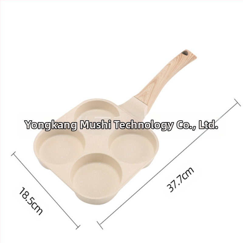 Домашен тиган Maifan Stone Kitchen Tigan Незалепващ тиган с четири отвора, тиган за пържени яйца, тиган за закуска с яйца, сандвичи, тиган за пържоли