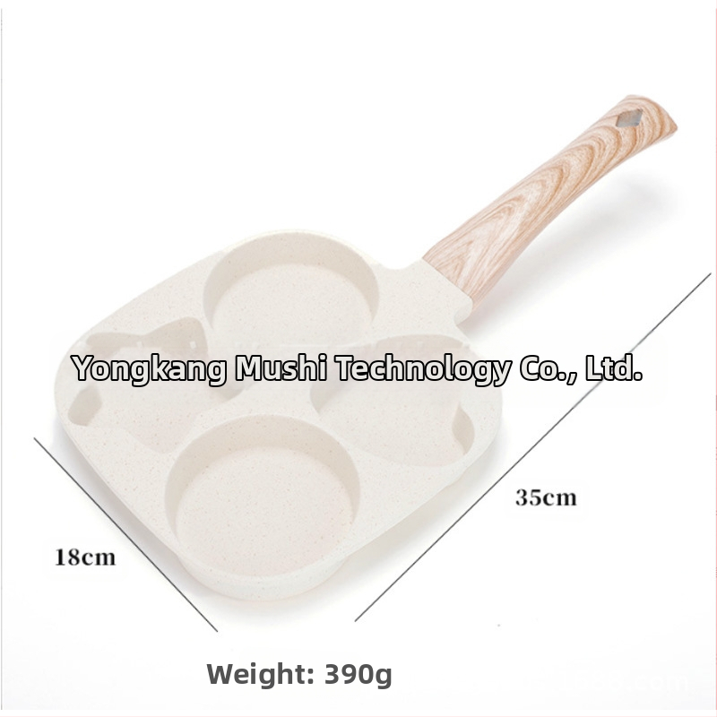 Домашен тиган Maifan Stone Kitchen Tigan Незалепващ тиган с четири отвора, тиган за пържени яйца, тиган за закуска с яйца, сандвичи, тиган за пържоли