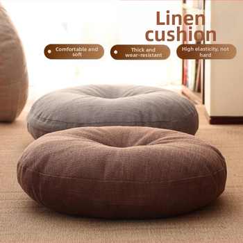 Linane futonipadi, paksendatud ümmargune kangas, rõdu, Jaapani stiilis tatamipadi, laheaknaga joogapõrandapadi