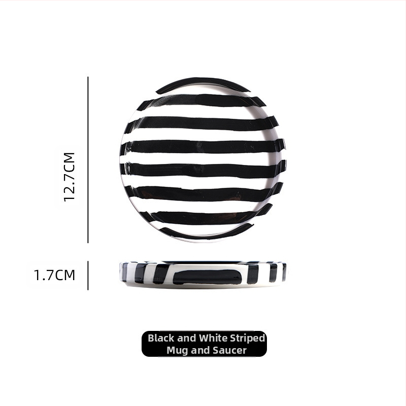 Скандинавска винтидж чаша за кафе, чаша за мляко, чаша за вода, ръчно рисувана на райета, офис, домакински, средновековен, закуска, керамична чаша