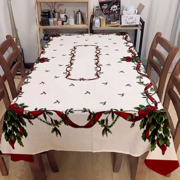 Piiriülene kuummüük jõululaudlinade kaunistuseks pühadeüritus polüester kodumööbli laudlina