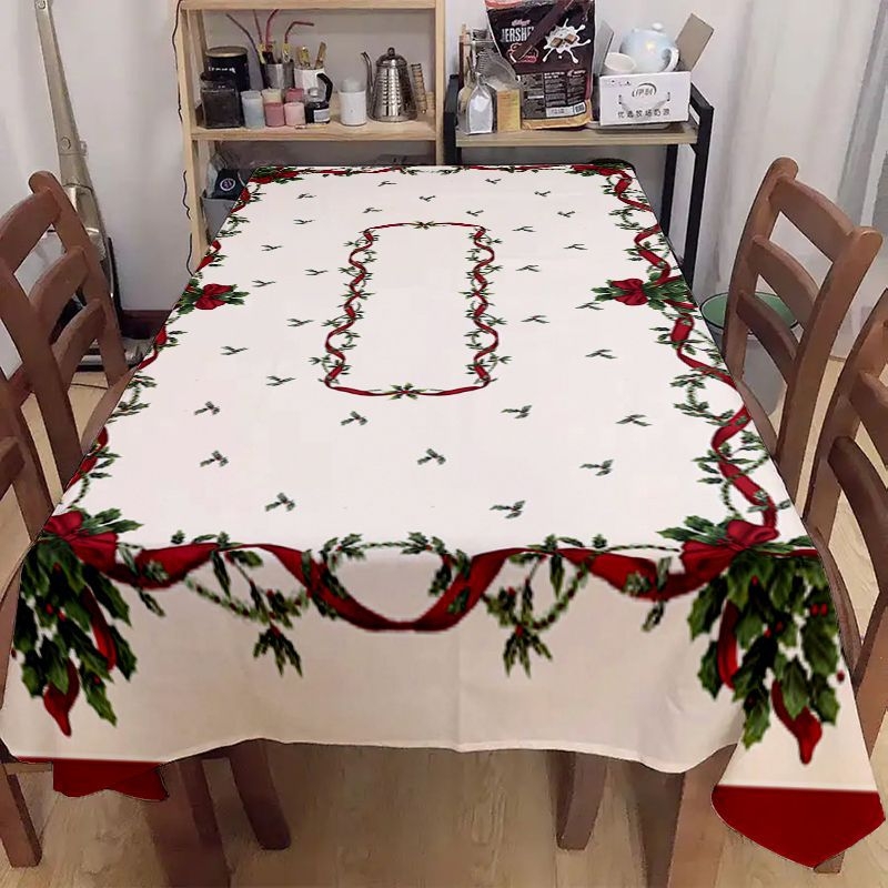 Piiriülene kuummüük jõululaudlinade kaunistuseks pühadeüritus polüester kodumööbli laudlina