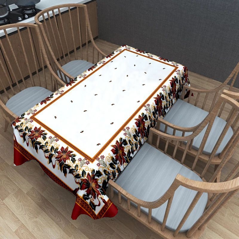 Piiriülene kuummüük jõululaudlinade kaunistuseks pühadeüritus polüester kodumööbli laudlina