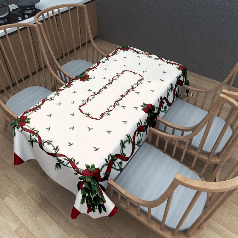 Piiriülene kuummüük jõululaudlinade kaunistuseks pühadeüritus polüester kodumööbli laudlina