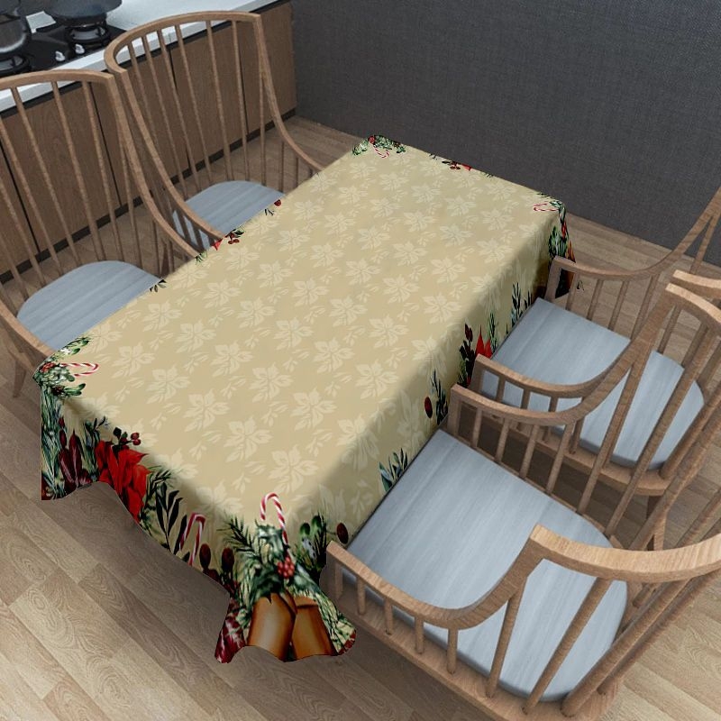 Piiriülene kuummüük jõululaudlinade kaunistuseks pühadeüritus polüester kodumööbli laudlina