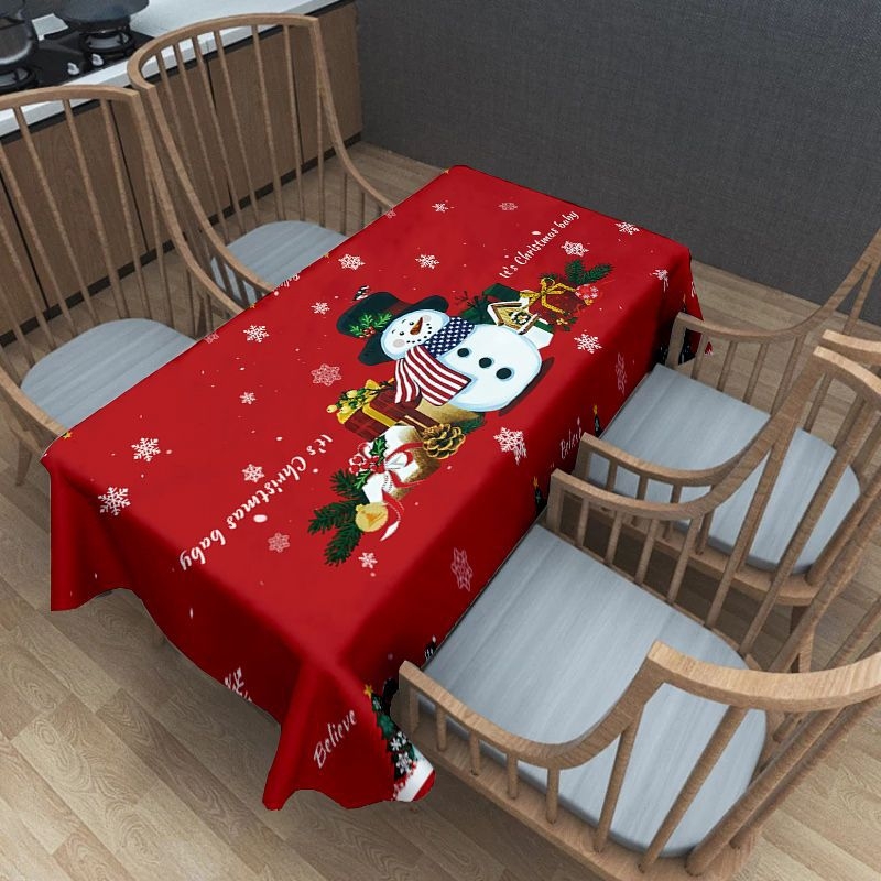 Piiriülene kuummüük jõululaudlinade kaunistuseks pühadeüritus polüester kodumööbli laudlina