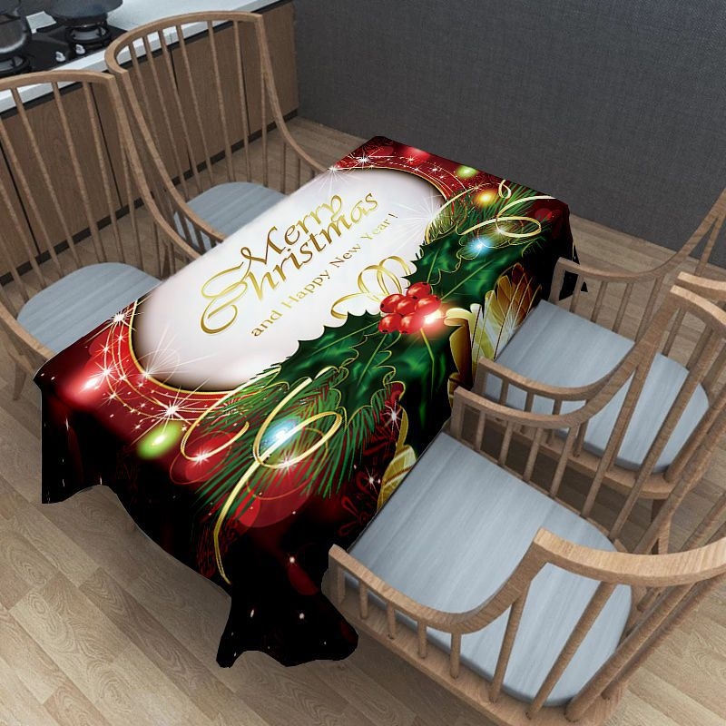 Piiriülene kuummüük jõululaudlinade kaunistuseks pühadeüritus polüester kodumööbli laudlina