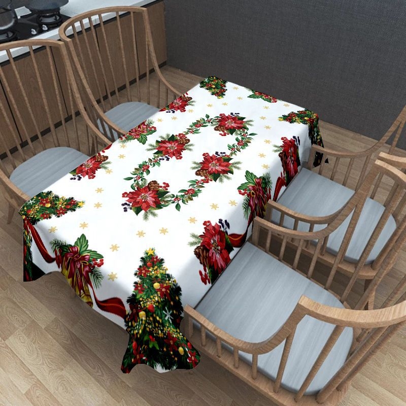 Piiriülene kuummüük jõululaudlinade kaunistuseks pühadeüritus polüester kodumööbli laudlina
