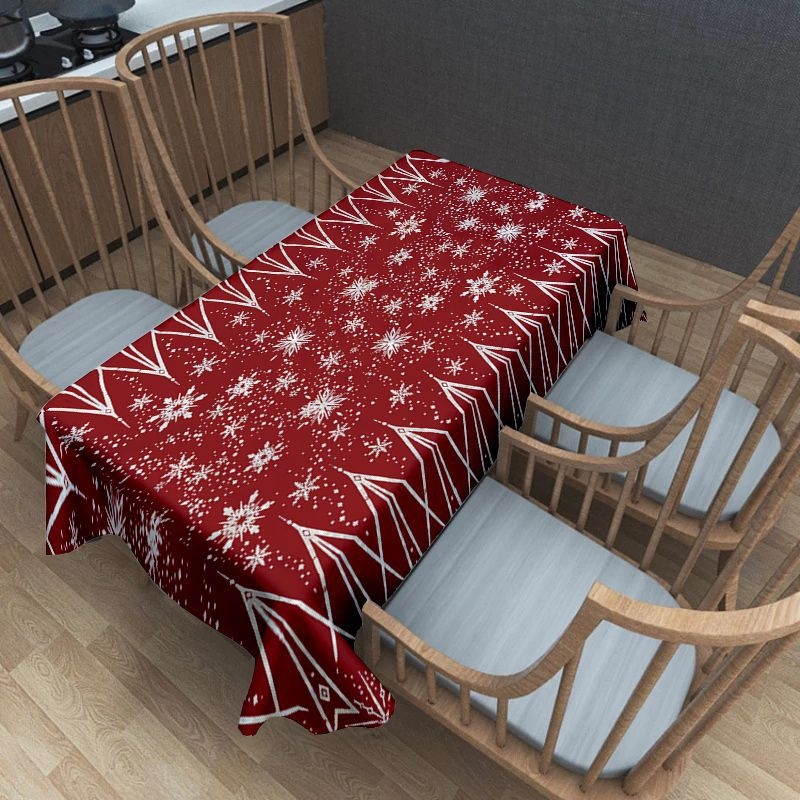 Piiriülene kuummüük jõululaudlinade kaunistuseks pühadeüritus polüester kodumööbli laudlina