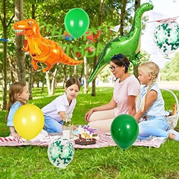 Piiriülene uus dinosauruse teema beebi sünnipäeva roheline peokaunistused elutoa välistingimustes paigutusega alumiiniumkile komplekt