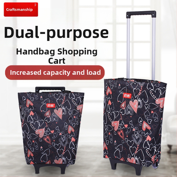 Ratastega ostukäru kott supermarketi toidukaupade ostukäru kott riidest kott ostukäru kaasaskantav suure mahutavusega ostukäru piiriülene