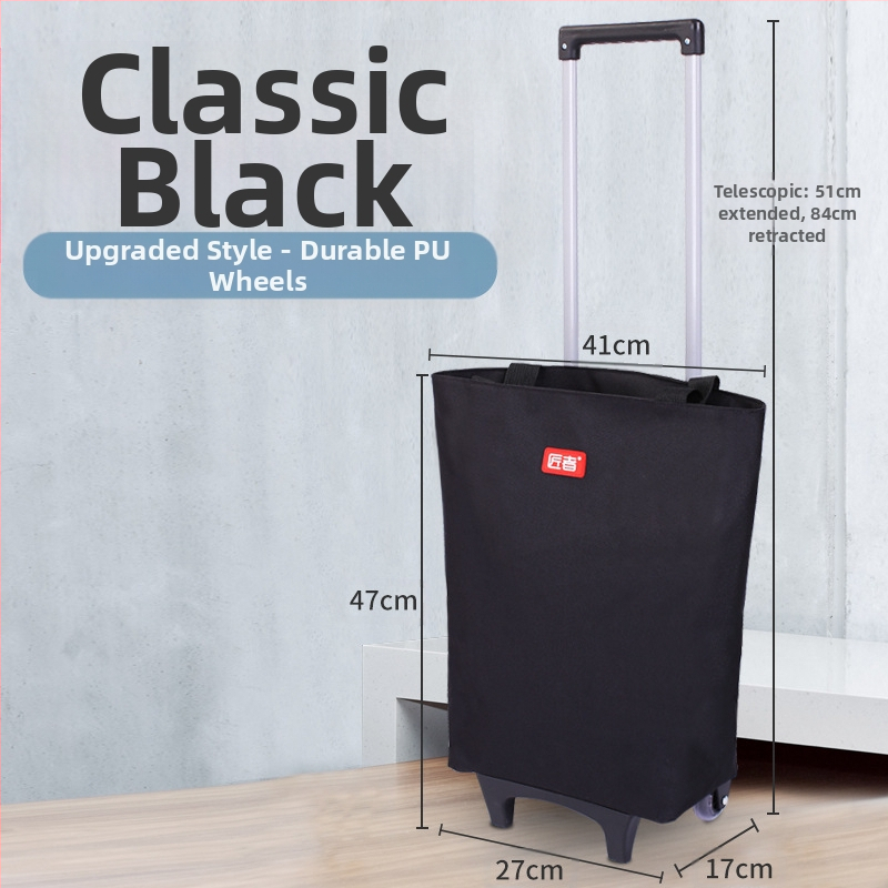 Ratastega ostukäru kott supermarketi toidukaupade ostukäru kott riidest kott ostukäru kaasaskantav suure mahutavusega ostukäru piiriülene