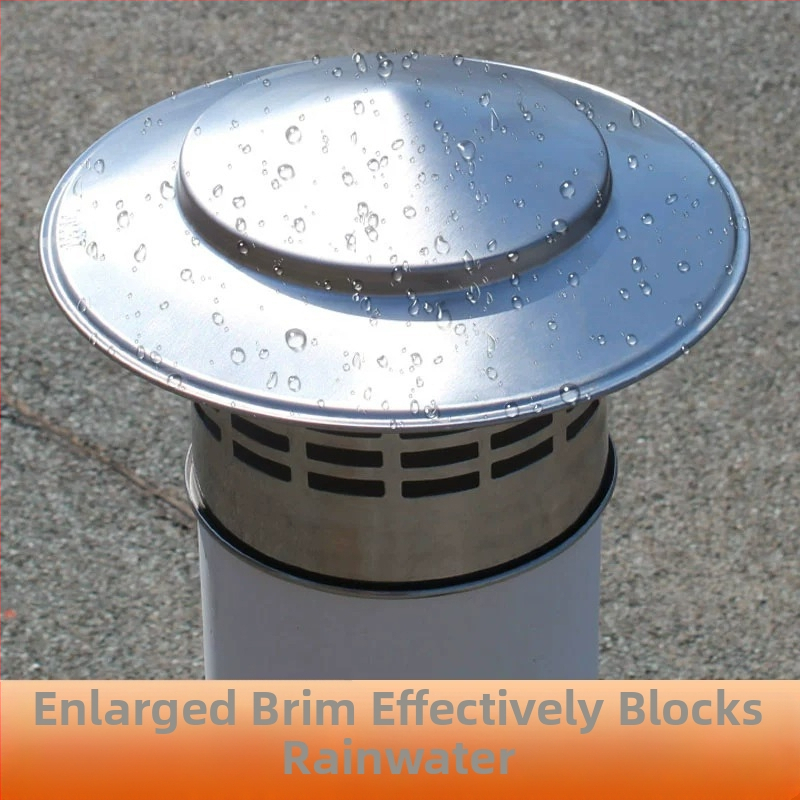 Капак за изпускателна тръба на покрива, неръждаема стомана, капачка за дъжд, защита от птици, мишка, PVC вентилационен отвор, дишаща капачка за комин, чадър