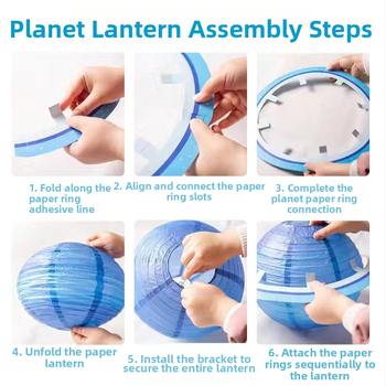 Χονδρική Διαστημική Θέμα Ηλιακού Συστήματος Πλανήτη Φανάρι Γενεθλίων Διακόσμηση Κρεμαστά Φώτα Δημιουργική Διακόσμηση Φαναριού Αστεριού με Χαρτί