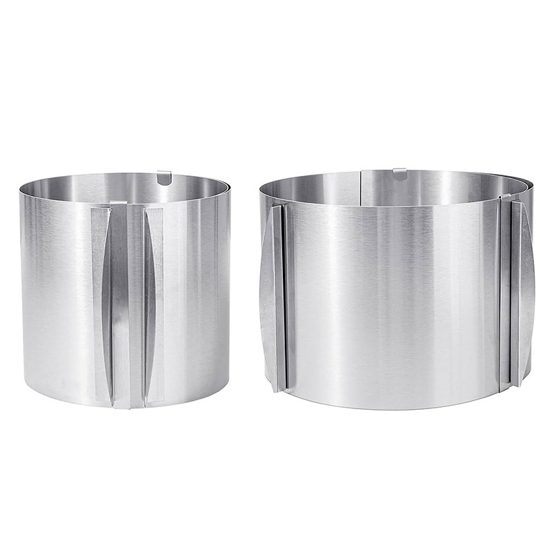 Трансгранична кръгла форма за мус от неръждаема стомана, кръгла форма за торта 6-12 инча, прибираща се регулируема домакинска инструмента за печене