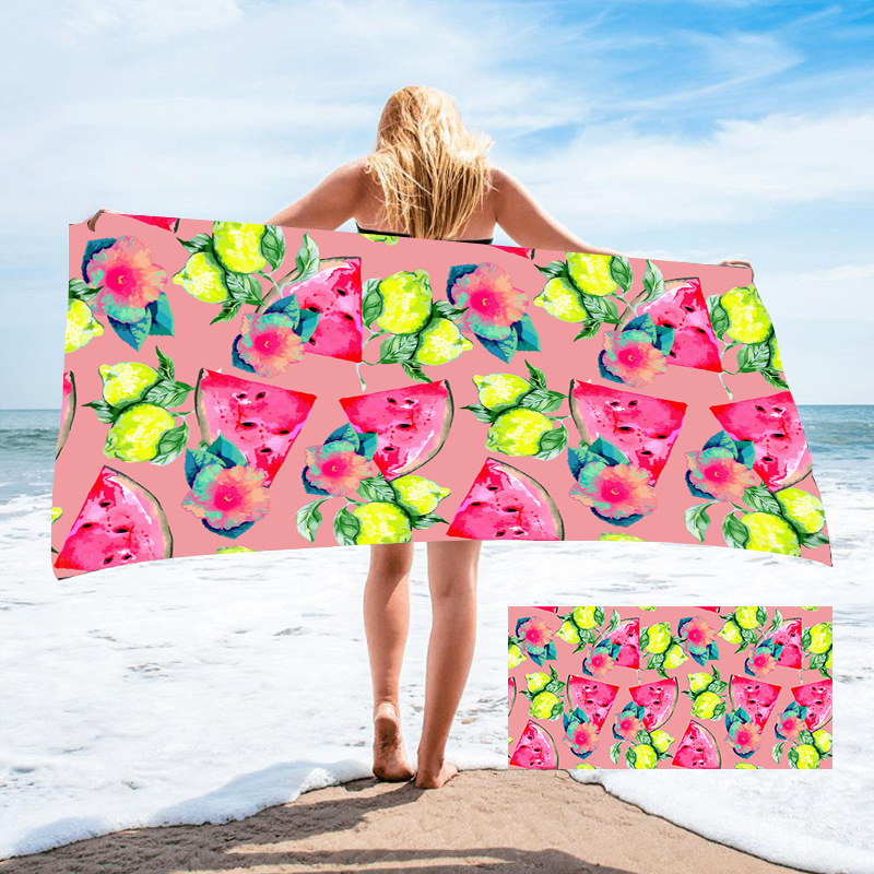 2022 m. vasaros naujas arbūzo margintas paplūdimio rankšluostis, mikropluošto, didelio dydžio pajūrio šventinis skara, pikniko kilimėlis