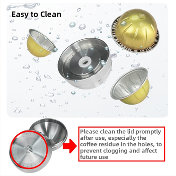 Suderinama su „Nespresso Vertuo“ nerūdijančio plieno kavos kapsule. „Pasidaryk pats“ perdirbamas kavos kapsulės korpusas.