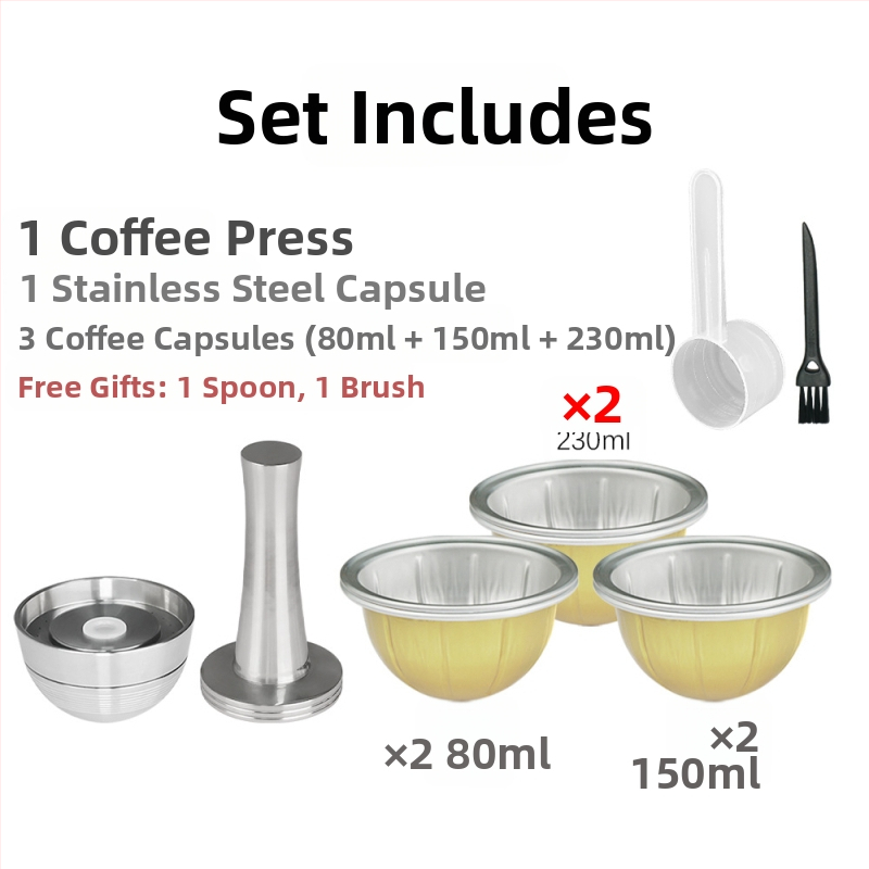 Suderinama su „Nespresso Vertuo“ nerūdijančio plieno kavos kapsule. „Pasidaryk pats“ perdirbamas kavos kapsulės korpusas.