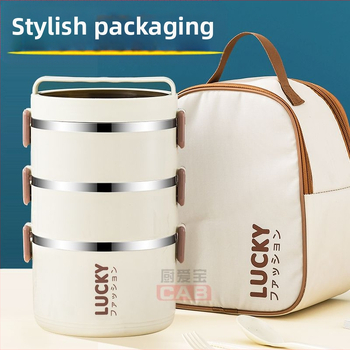 Nerūdijančio plieno pietų dėžutė su termoizoliacija, pietų dėžutė su dangteliu biuro darbuotojams, termoizoliacinis kibiras studentams, stilinga, spalvinga pietų dėžutė su ryžiais