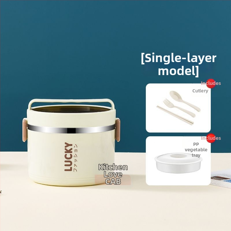 Nerūdijančio plieno pietų dėžutė su termoizoliacija, pietų dėžutė su dangteliu biuro darbuotojams, termoizoliacinis kibiras studentams, stilinga, spalvinga pietų dėžutė su ryžiais