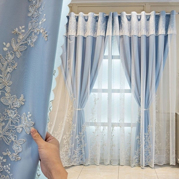 Κορεάτικο Ποιμενικό Ροζ Κεντημένο Νήμα με Κέντημα από Δαντέλα με Επένδυση, Σκίαση για Κουρτίνα Πριγκίπισσας, Υπνοδωμάτιο, Source Factory, Χονδρική, Ένα Τεμάχιο