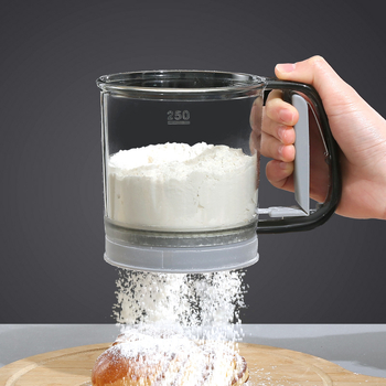 Naujas itin smulkus rankinis pusiau automatinis sijotuvas miltams, buitinis filtro sietelis, kepimo įrankio miltelių nuotėkio sietelis