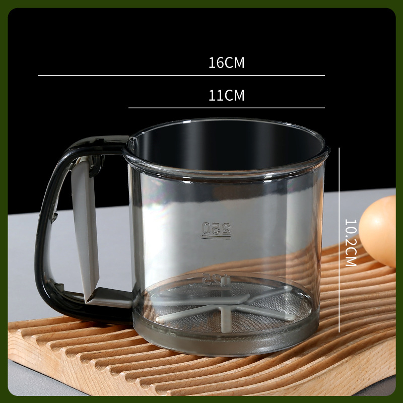 Naujas itin smulkus rankinis pusiau automatinis sijotuvas miltams, buitinis filtro sietelis, kepimo įrankio miltelių nuotėkio sietelis