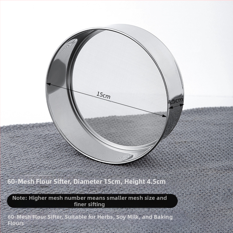 Naujas itin smulkus rankinis pusiau automatinis sijotuvas miltams, buitinis filtro sietelis, kepimo įrankio miltelių nuotėkio sietelis