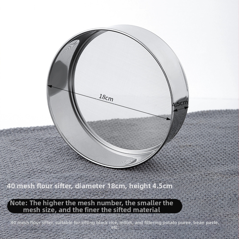 Naujas itin smulkus rankinis pusiau automatinis sijotuvas miltams, buitinis filtro sietelis, kepimo įrankio miltelių nuotėkio sietelis