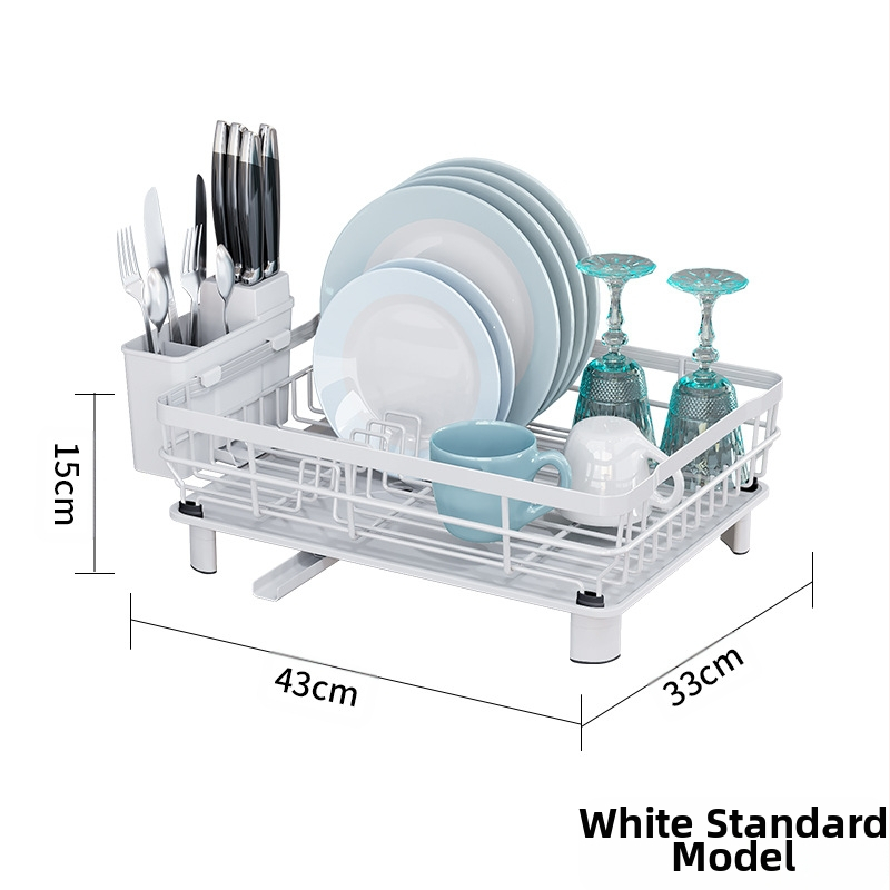 Virtuvės indų džiovyklė Dubenėlių lazdelių laikymo lentynėlė Stalo įrankių laikymo lentynėlė Drenažo krepšelis Kriauklė Kriauklės indų džiovyklė