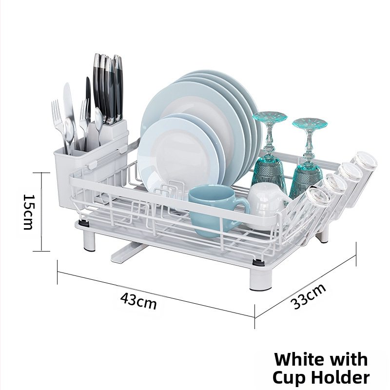 Virtuvės indų džiovyklė Dubenėlių lazdelių laikymo lentynėlė Stalo įrankių laikymo lentynėlė Drenažo krepšelis Kriauklė Kriauklės indų džiovyklė