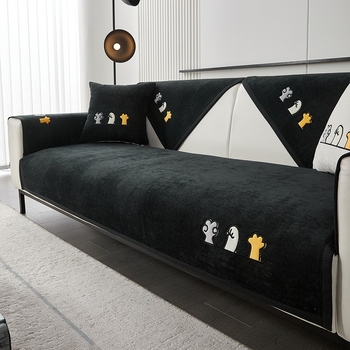 Възглавница за диван Four Seasons Универсална бебешка кадифена шенилна 2024 Нова изцяло покрита платнена кърпа Универсален калъф Неплъзгаща се възглавница